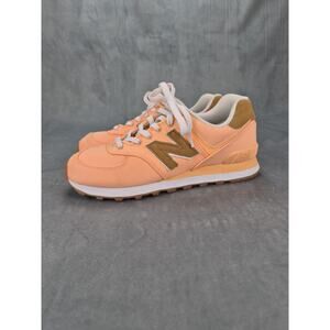New Balance 574 WL574BK2 Light Mango Spring Peach Workwear Womens Size 9.5